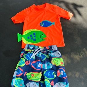 Kids 4t shirt and swim trunks